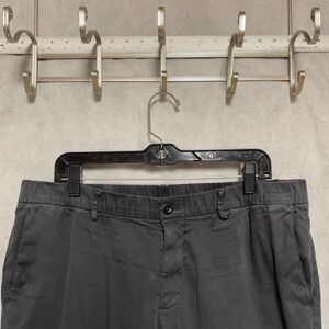 Bear Bottom Pants Men XL 36x30 Gray Twill Stretch Elastic Waist Straight Casual